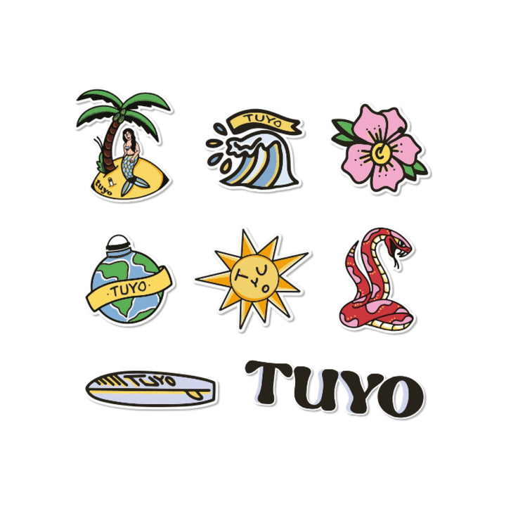 Pack de Stickers adesivos para garrafas térmicas da TUYO #packs_old-school