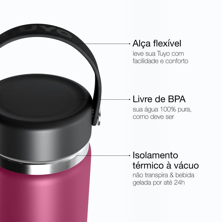 Garrafa térmica  #cor_burgundy