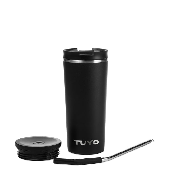 Copo térmico com escovinha de limpeza para o copo #cor_black