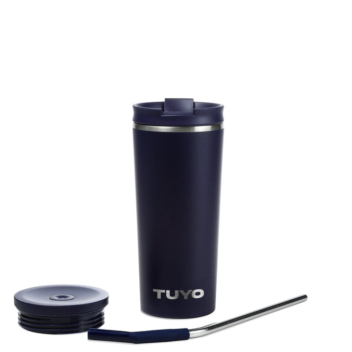 Copo térmico com escovinha de limpeza para o copo #cor_navy-blue