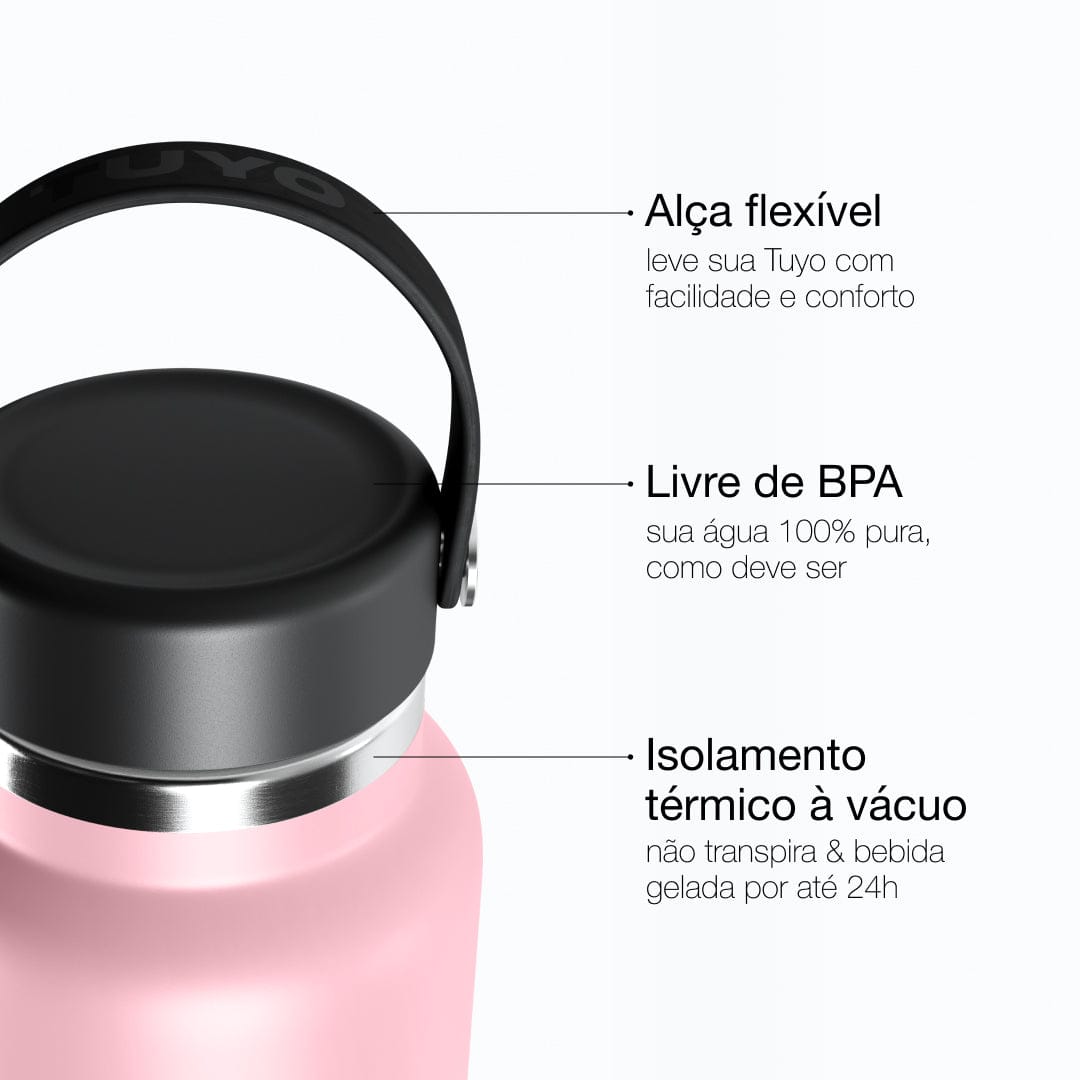 Garrafa térmica rosa de 1l #cor_light-pink