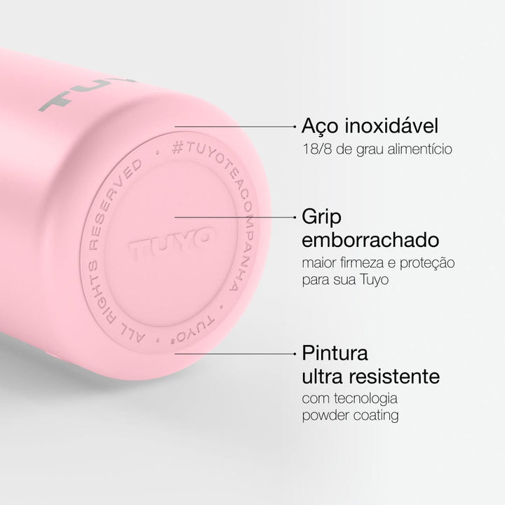 Garrafa térmica rosa de 1l #cor_light-pink