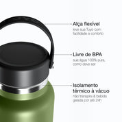 Garrafa térmica verde militar de 1l #cor_military-green