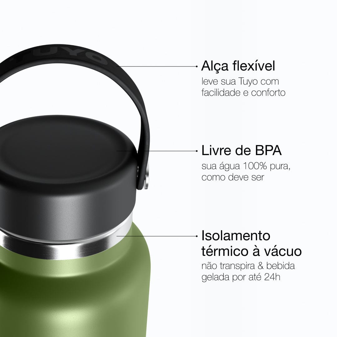 Garrafa térmica verde militar de 1l #cor_military-green