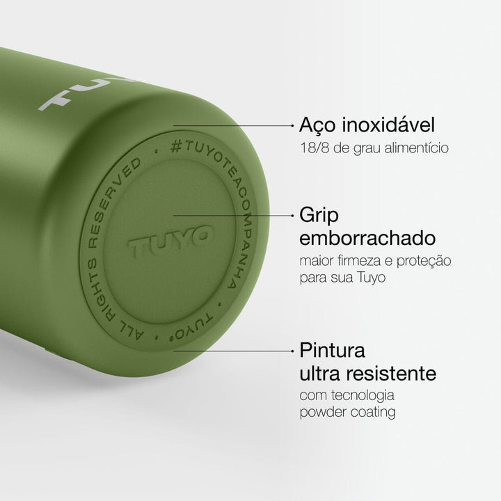 Garrafa térmica verde militar de 1l #cor_military-green