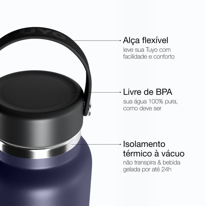 Garrafa térmica azul de 1l #cor_navy-blue