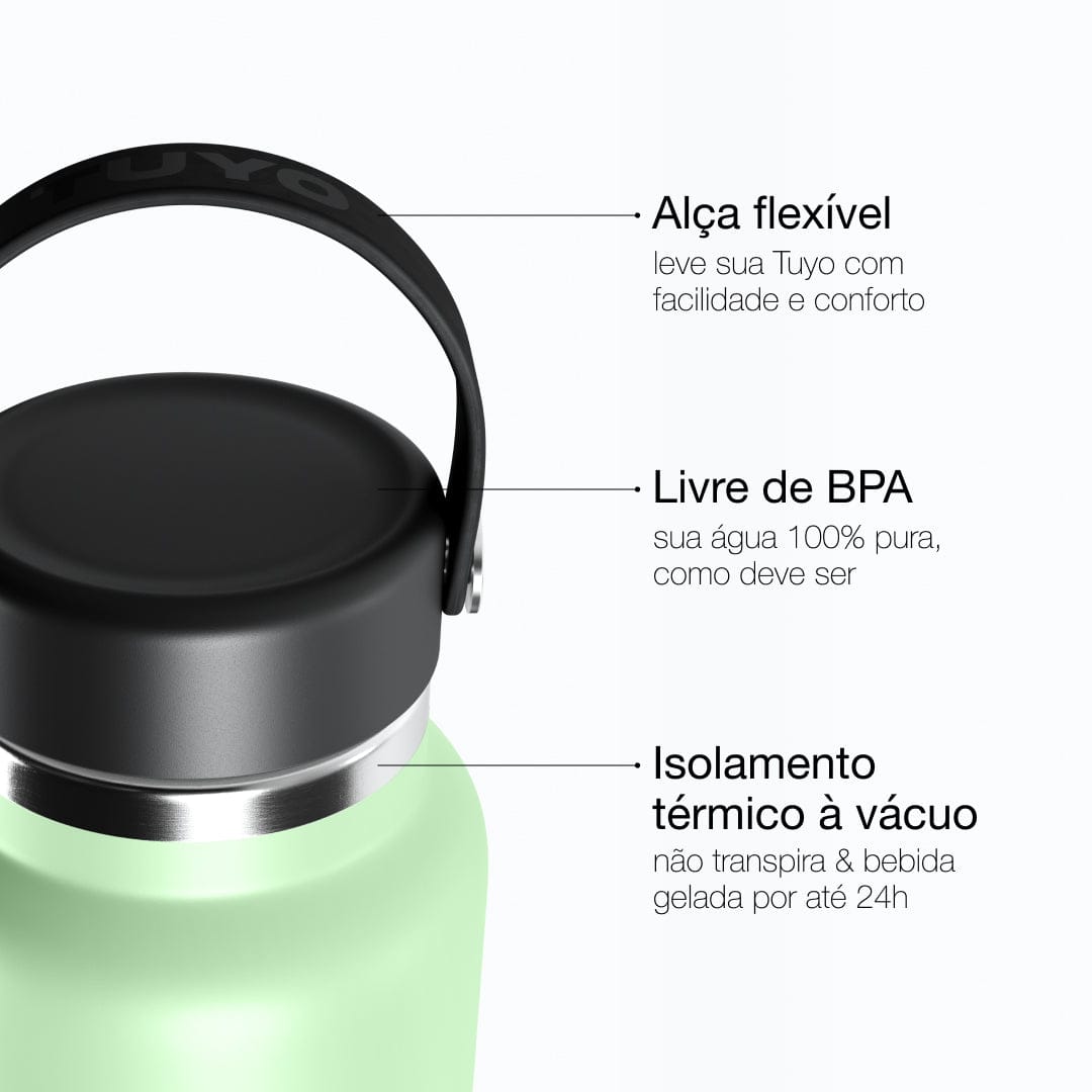 Garrafa térmica de um litro #cor_pistache
