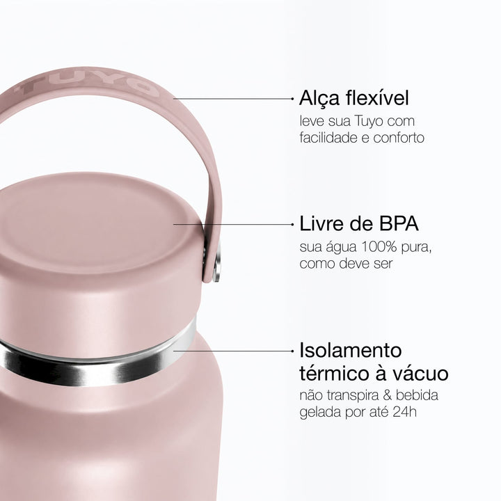 Garrafa térmica #cor_rosa-taupe