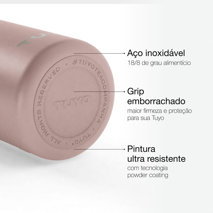 Garrafa térmica #cor_rosa-taupe