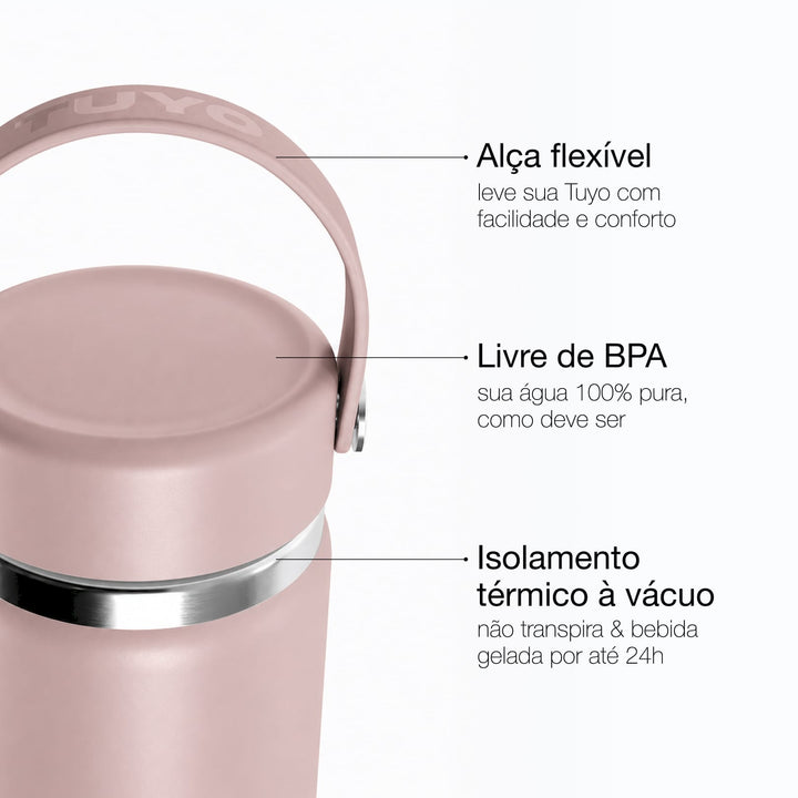 Garrafa térmica #cor_rosa-taupe