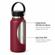 Garrafa térmica vermelho de 1l #cor_burgundy