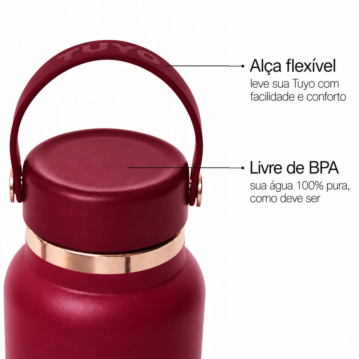 Garrafa térmica Golden Collection #cor_gold-burgundy #cor_gold--burgundy
