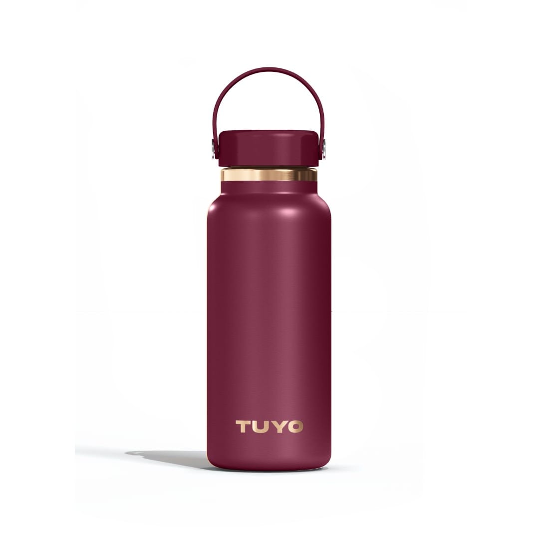 Garrafa térmica Golden Collection #cor_gold-burgundy #cor_gold--burgundy