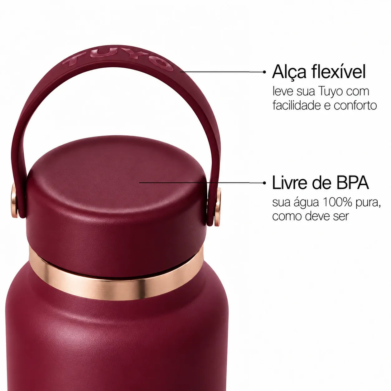 Garrafa térmica Golden Collection #cor_gold-burgundy #cor_gold--burgundy