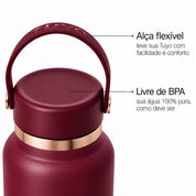 Garrafa térmica Golden Collection #cor_gold-burgundy #cor_gold--burgundy
