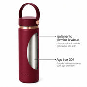 Garrafa térmica Golden Collection #cor_gold-burgundy #cor_gold--burgundy