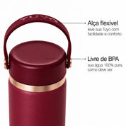 Garrafa térmica Golden Collection #cor_gold-burgundy #cor_gold--burgundy