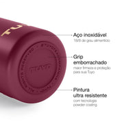 Garrafa térmica Golden Collection #cor_gold-burgundy #cor_gold--burgundy