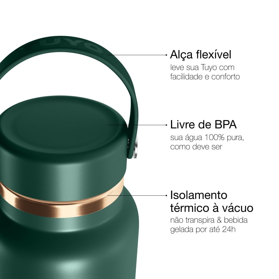 Garrafa térmica Golden Collection #cor_gold-green #cor_gold--green