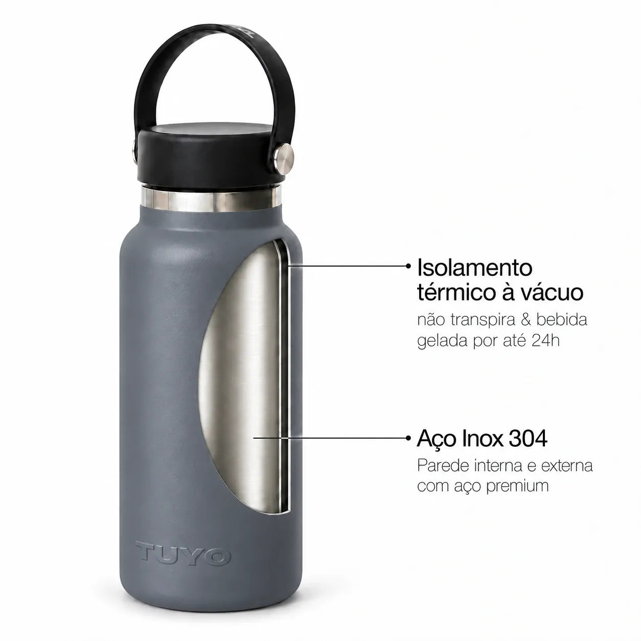 Garrafa térmica Graphite de 1l #cor_graphite
