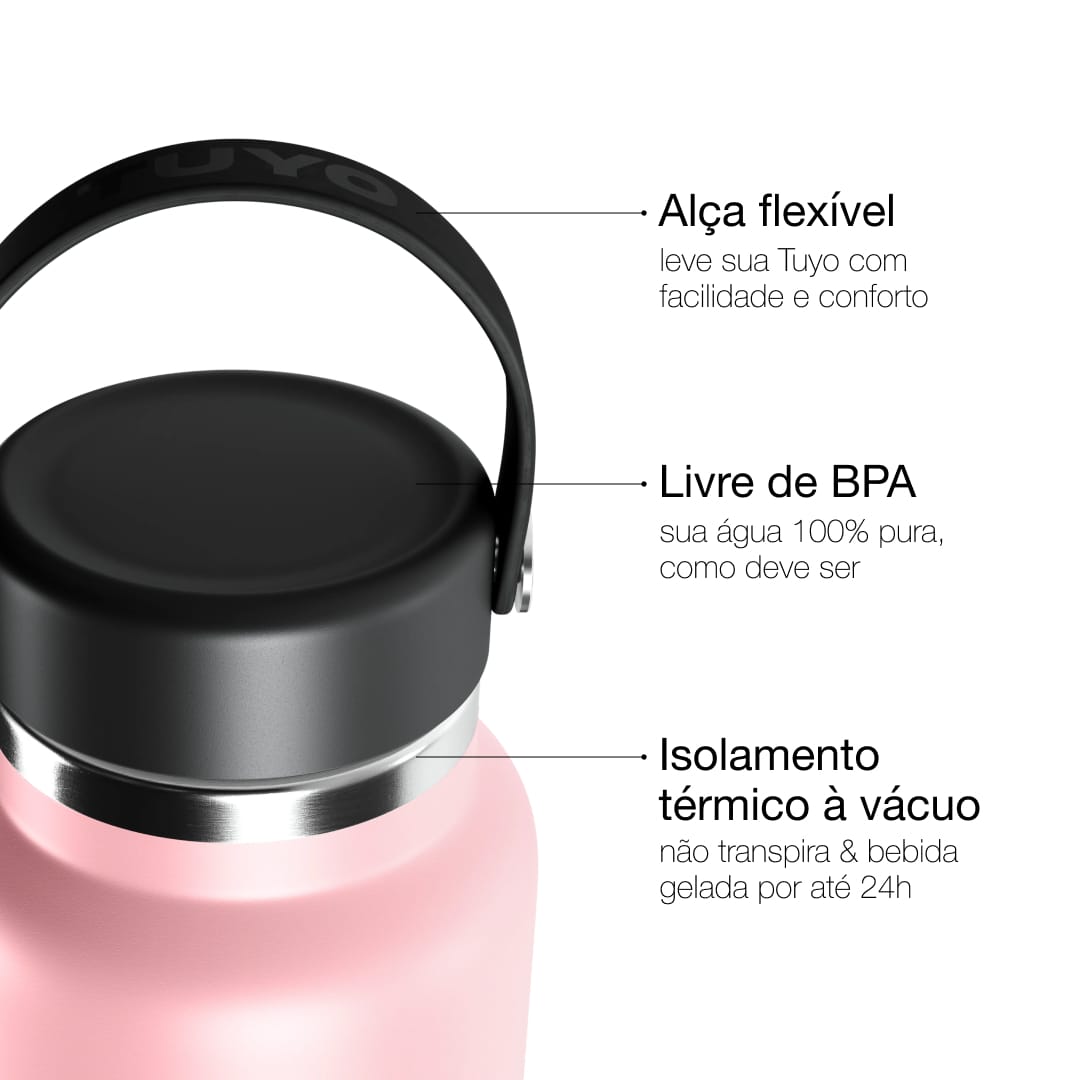 Garrafa térmica rosa de 1l #cor_light-pink