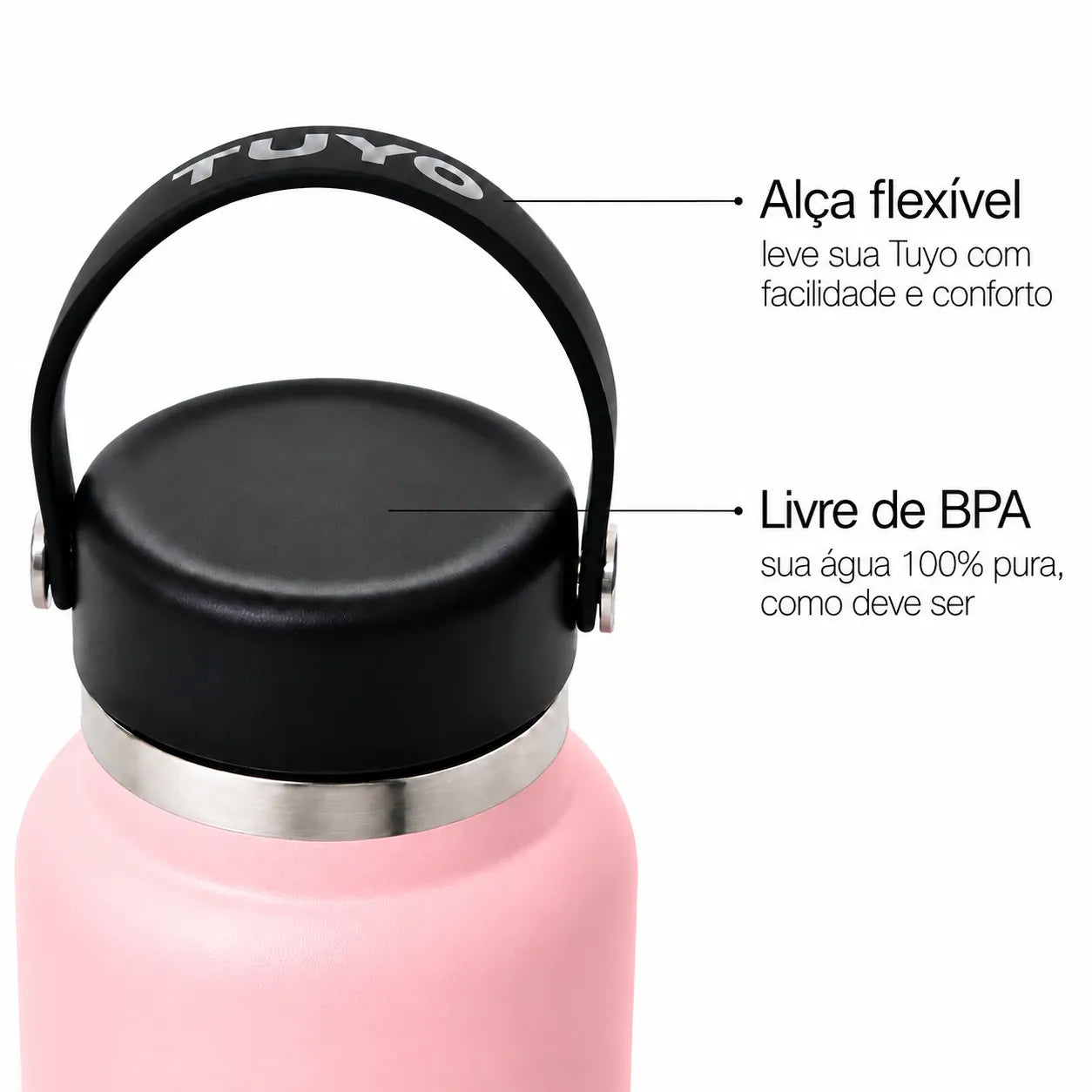 Garrafa térmica rosa de 1l #cor_light-pink