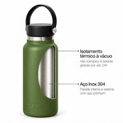 Garrafa térmica verde militar de 1l #cor_military-green