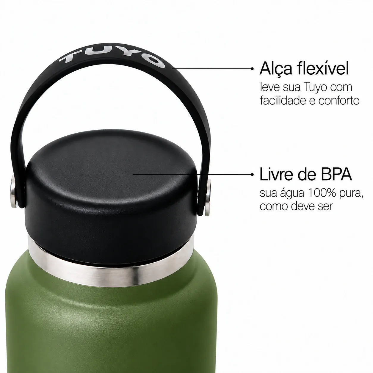 Garrafa térmica verde militar de 1l #cor_military-green