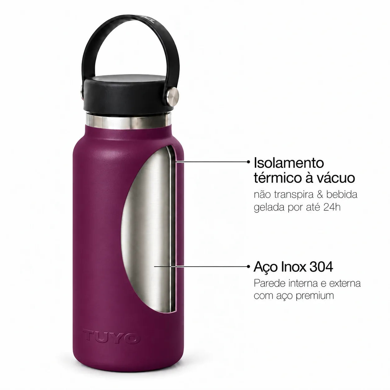 Garrafa térmica roxa de 1l #cor_purple