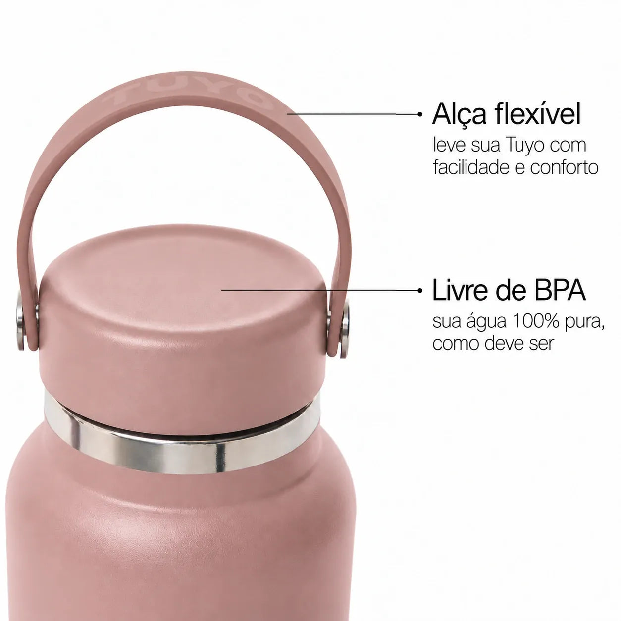 Garrafa térmica #cor_rosa-taupe