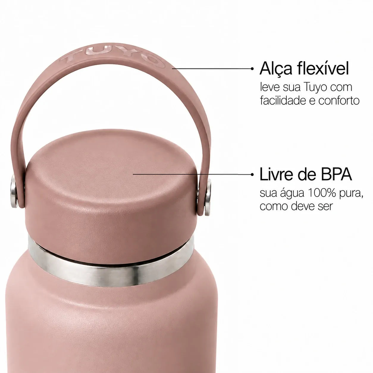 Garrafa térmica #cor_rosa-taupe