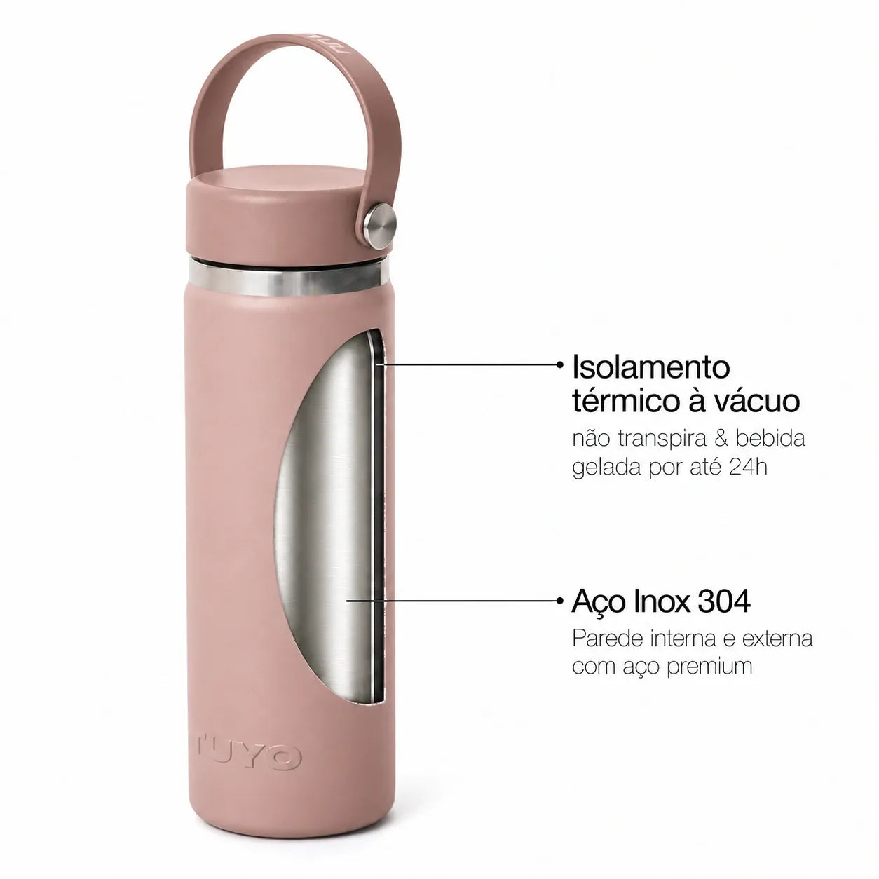Garrafa térmica #cor_rosa-taupe