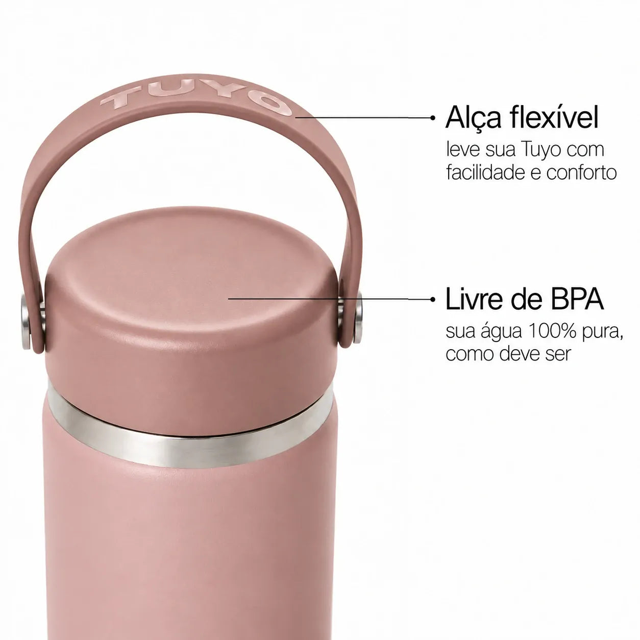 Garrafa térmica #cor_rosa-taupe