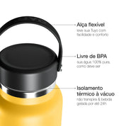Garrafa térmica amarela de 1l #cor_yellow